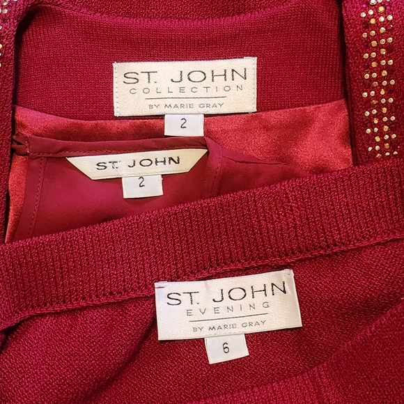 St. John Collection Vintage 3 Piece Santana Knit Skirt Suit Size 2/2/6 - Picture 6 of 7